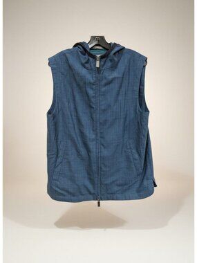 Canali Impeccabile Men's 50 Blue Green Hooded  Wool Vest EU size 50 / US M